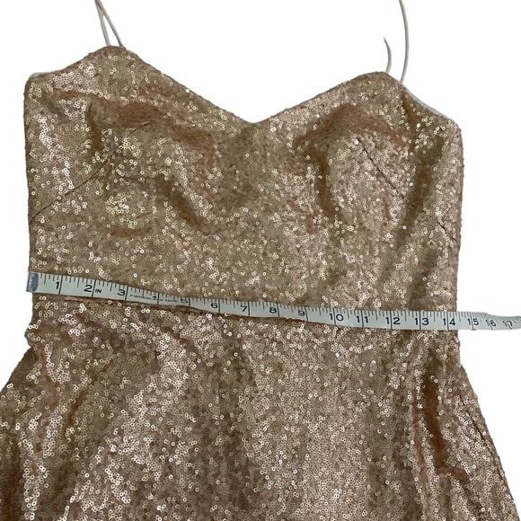 Dessy Collections 3067 Size 8 Party Elegant Rose Gold NWT Wedding Sequin Midi - Picture 8 of 12